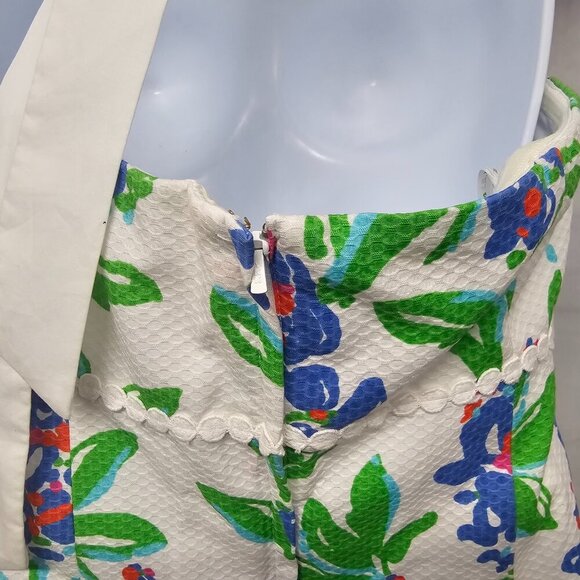 Lilly Pulitzer White Blue Floral Tie Halter Dress Backless Coquette Party 12 - Picture 9 of 15